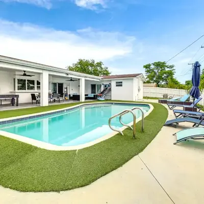 Outdoor Oasis with Games Sleek Hollywood Home!