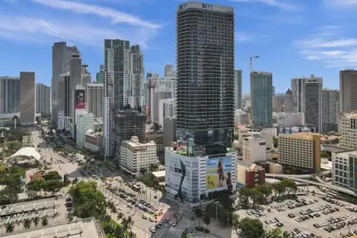 an aerial view of a city with tall buildings at 2304 Luxury Miami Studio Stunning Bay View in Miami