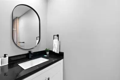 a bathroom with a sink and a mirror at Family-Friendly Apt in Miami - Sleeps 4, Near Everything in Miami