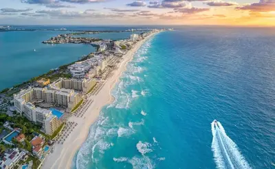 an aerial view of a beach and the ocean at Miami Vibes in Miami