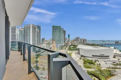 a balcony with a view of the city at Miami 3BR Retreat City and Bay Views in Miami