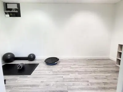a room with a gym equipment on the floor at Luxury Beach & City View Condo 5 min walk to beach in Sunny Isles Beach