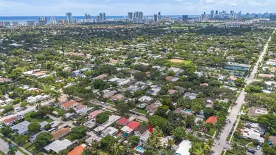 an aerial view of a city with a city skyline at One and only New Villa Heated Pool Jacuzzi in Hollywood