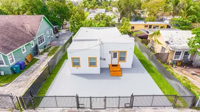 an aerial view of a house with a fence at Modern Miami Home minutes to Wynwood & Downtown in Miami
