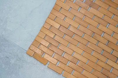 an overhead view of a red brick floor at Modern Miami Home minutes to Wynwood & Downtown in Miami