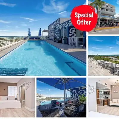 Cozy Studio Ocean Drive - Roof Top Pool with Bar