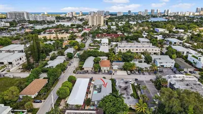 an aerial view of a city with buildings at Victoria Park's Secret #1 - 6ppl in Fort Lauderdale