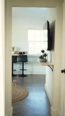 a room with a desk and a window and a desk at Cozy Miami Home Next to Wynwood & Design District in Miami