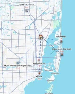 a map of the united states at Spacious 1BR in North Miami | Near Beach & Dining in North Miami