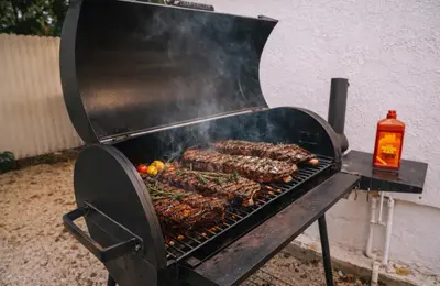 a grill with some meat and vegetables on it at Prime Location Home W BBQ & Free Parking in Miami