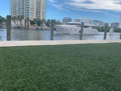 a boat is docked in a body of water at Ocean Breeze Condo - Intracostal and Ocean views at GalleryOne in Fort Lauderdale
