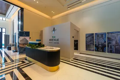 a lobby at the avenue luxury hotel in dubai at The Avenue Hotel Coral Gables in Miami