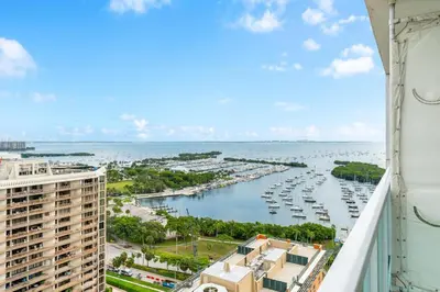a view of a harbor with boats in the water at Coconut Grove Bayview Retreat 2 King Suites Pool Gym and Free Parking in Miami