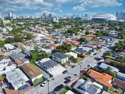 an aerial view of a town with a city at Miami Lux Retreat - Free Parking - Near Brickell in Miami
