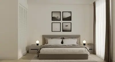 a white bedroom with a large bed and two lamps at 3B-2B in Resort style community- Prime Miami Spot in North Miami