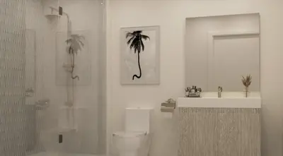 a bathroom with a shower and a toilet and a sink at 3B-2B in Resort style community- Prime Miami Spot in North Miami