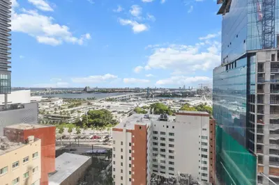 a view of a city from a building at Prime Downtown Stay 2BR- Parking Included -Near Bayside & Cruise Port in Miami