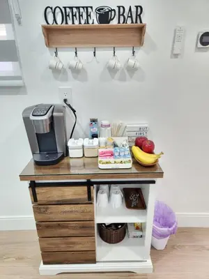 a coffee bar with a coffee bar sign on the wall at Private & Quiet Retreat Near Hard Rock Stadium and Guitar Hotel in Pembroke Pines