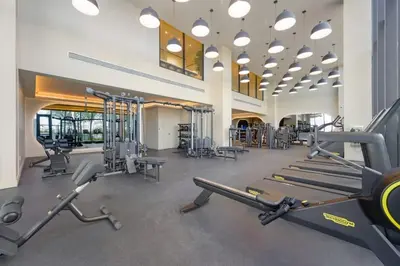 a gym with treadmills and cardio equipment in a building at NOK Amazing 1 BR in Miami Beach in Miami Beach