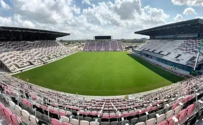an empty baseball stadium with a green field at Riverside Retreat Skyline Views & Beach Nearby in Miami