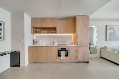 a kitchen with a sink and a counter at Crosby Miami WTC 1BR 1BA Central Stay #1405 in Miami