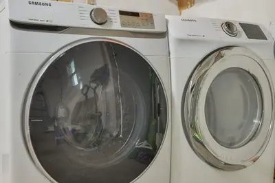 two white washing machines sitting next to each other at Friday Family Feels Only in Hollywood