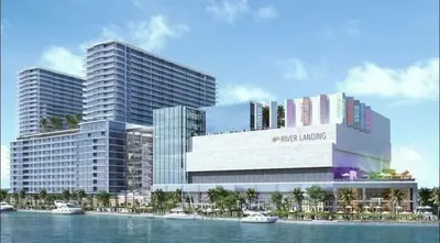 a rendering of a large building with boats in the water at Spacious 3BR-2BA Apt near Downtown-Miami Airport in Miami