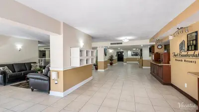 a lobby of a hospital with couches and a waiting room at 2 BR-11th Floor Corner Unit - Fort Lauderdale Beach Resort in Fort Lauderdale