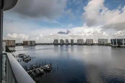 a view of a large body of water with boats at Le Marina Bay 1001 STR-01504 in Sunny Isles Beach