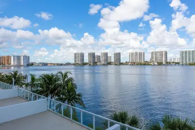 a view of a large body of water with buildings at Le Marina Bay 409 STR -02439 in Sunny Isles Beach