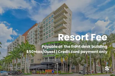 a rendering of a resort fee payable at the front desk building at Modern 2-BD Condo in Midtown Miami Pool & Gym in Miami