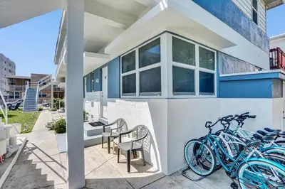 a group of bikes parked outside of a house at Oceanfront Residence by Atlantikos in Hollywood