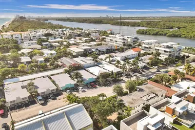 an aerial view of a city with a river and buildings at Walnut Beach - By Atlantikos in Hollywood