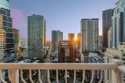 a view of a city skyline with tall buildings at Brickell Bayfront Oasis Stunning Views Pool Gym in Miami