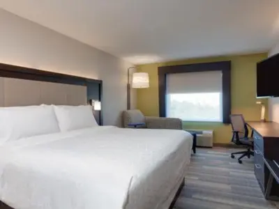 a hotel room with a large bed and a television at Holiday Inn Express Hotel & Suites Fort Lauderdale Airport/Cruise Port by IHG in Fort Lauderdale