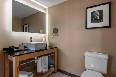 a bathroom with a sink and a toilet at Cambria Hotel Ft Lauderdale, Airport South & Cruise Port in Dania Beach