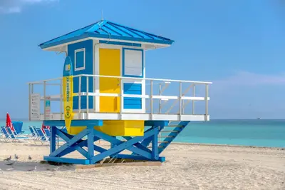 a life guard station on the beach at CH Luxury Condos & Studios On The Beach in Hollywood