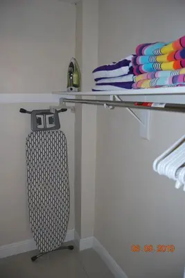 a towel rack in a room with a bed at Ocean Reserve Piso 7 STR-310 in Miami Beach