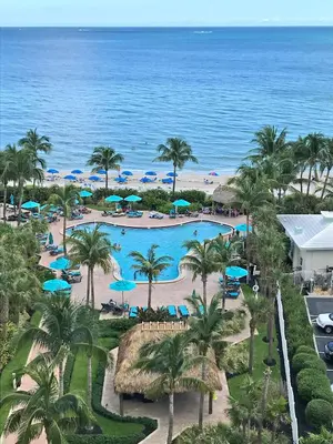 an aerial view of a resort pool and the ocean at THE TIDES 2 bedrooms 9th floor WE ARE ON THE BEACH! in Hollywood