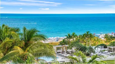 an aerial view of the beach and the ocean at Oceanview Private Condo at 1 Hotel & Homes -904 in Miami Beach