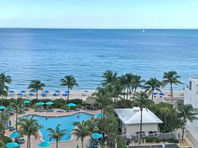a view of the beach and the ocean from a resort at THE TIDES 2bedrooms apt 14th floor WE ARE ON THE BEACH! in Hollywood