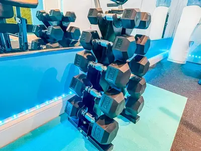 a group of robots in a gymnasium at Hollywood Beach Hotels in Hollywood