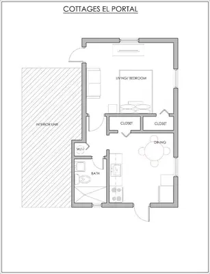 a floor plan of a house at Cottages El Portal in Miami