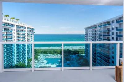a view of the ocean from the balcony of a condo at Oceanview Private Condo at 1 Hotel & Homes -1544 in Miami Beach