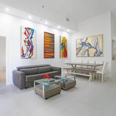 Miami Brickell 4 Bedrooms High Ceiling loft on the pool