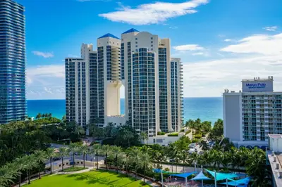 a view of a city with tall buildings and the ocean at Ocean Reserve 14th floor - Wonderful Ocean View - STR00454 in Miami Beach