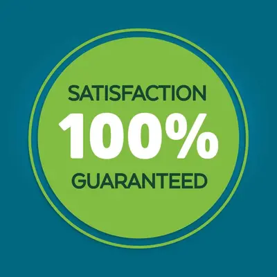 a green satisfaction percent guaranteed sign in a circle at La Quinta by Wyndham Plantation at SW 6th St in Plantation