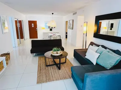 a living room with a couch and a table at Miami Hollywood Great 2 Bedroom with Garden View 001-22bmar in Hollywood