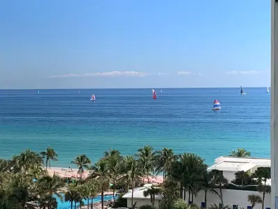 a view of the ocean with sailboats in the water at Miami Hollywood Premier two bedroom with bay view 002-22bvic in Hollywood