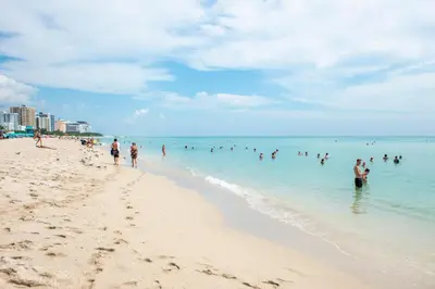 a group of people in the water at the beach at Greenview Hotel By Lowkl in Miami Beach